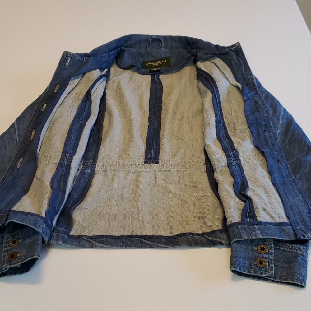 EDDIE BAUER Jean Denim Jacket Blue Size Medium - Picture 12 of 15